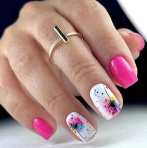 🔥3/$21 Vibrant Pink and Floral Press On Nails